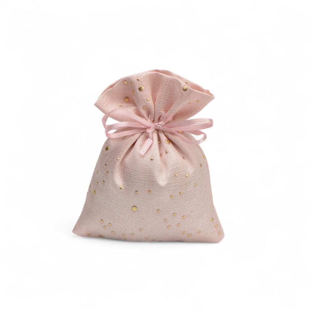 SACCHETTO 10X13CM ROSA CON POIS
